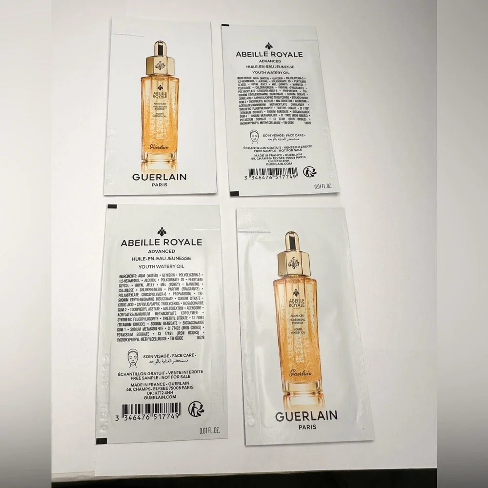 🆕 GUERLAIN Abeille Royale Skincare Set w/ Serum, Watery Oil & Toner Free Samples